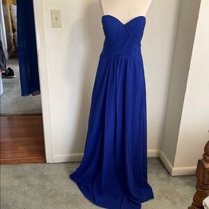 Elegant Blue Strapless Dress